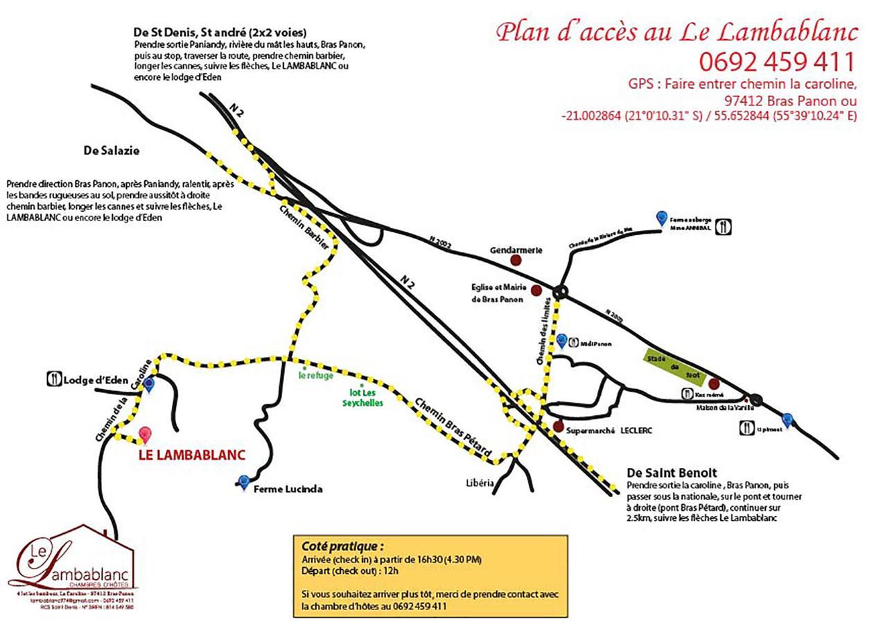 Le Lambablanc Bed and Breakfast Bras-Panon Esterno foto